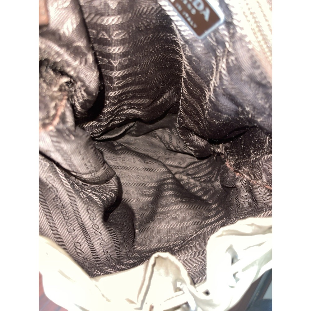Vintage Prada Tessuto Vela Green Nylon Backpack Distressed Grunge Made In Italy - Picture 10 of 16